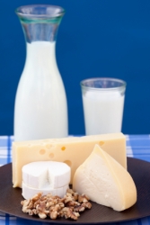K�se, Milch und N�sse