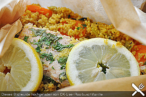 Lachs - Couscous - Päckchen Lachs - Couscous - Päckchen