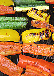 mariniertes Gem�se auf dem Grill