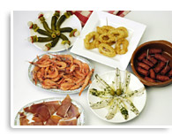 Buffet mit Vorspeisen