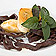 Schokonudeln mit karamellisierter Banane und Vanillesauce