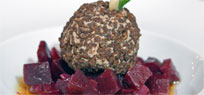 Gefl�gelleberpraline im Pumpernickelmantel