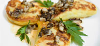 Mit Shiitake gef�llte Kartoffelravioli