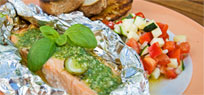 Marinierter Lachs an Ratatouillesalat