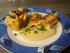 Lachsfilet mit Kartoffel-M�hren Stampf und Fenchel-knoblauch So�e