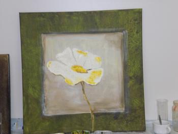 Blumenmotiv in Acryl gemalt