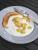 Jamie Oliver�s pancakes mit gleichzeitig gemachtem Kompott und Joghurt