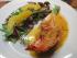 Languste mit Orangensauce und gemischtem Blattsalat 