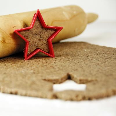 Zimtsternteig ausgerollt