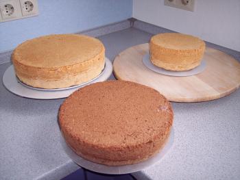 Vanille-Bisquit, Schoko-Bisquit, Marzipan-Bisquit