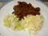 Men�1: Rehgulasch mit getr�ffeltem Spitzkohl und Sp�tzle