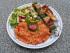 Souvlaki mit Tomatenreis und Hirtensalat