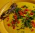 http://www.chefkoch.de/rezepte/1555651262856715/Mango-Moehren-Suppe.html - mit Satespie�chen + Giersch-Paprika-Topping