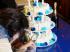 ....und zu guter Letzt die dreist�ckige Hochzeitstorte (die Burg verschwindet im Bild)