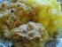 Leberkn�del, selbst gemacht, Sauerkraut, Kartoffelbrei