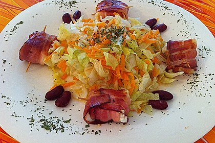 Gebratener Schafk&auml;se im Speckmantel auf Rucola-Parmesan-Salat 18