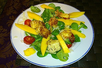 Gebratener Schafk&auml;se im Speckmantel auf Rucola-Parmesan-Salat 25