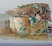 H&auml;hnchenleber mit Champignons in Weinsauce (Bild)