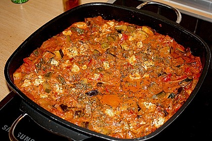 Schafskäse-Auberginenpfanne 1