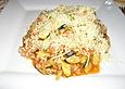 Reistopf mit Tomaten, Zucchini und Zwiebeln (Trennkost)