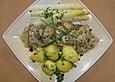 Spargel mit Schweinefilet und Pilzso&szlig;e