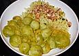 Rosenkohl-Orangen-Curry mit Reis