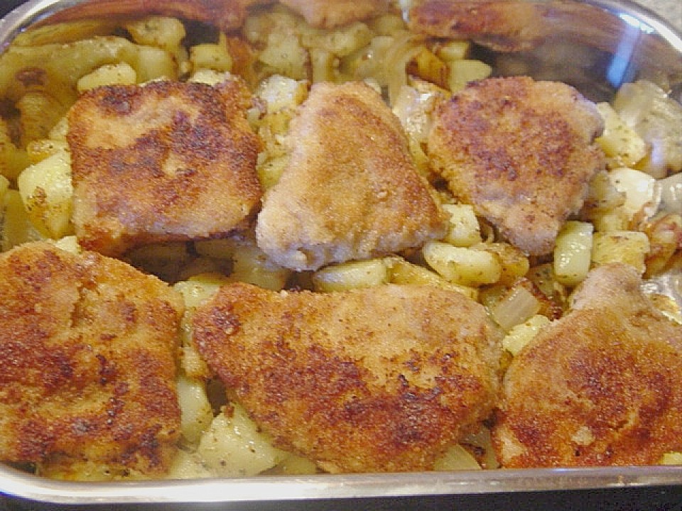 Bratkartoffel-Auflauf mit Schnitzel (Rezept mit Bild) | Chefkoch.de