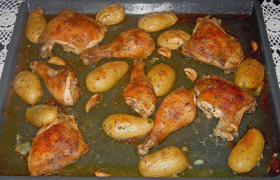 Huhn mit Rosmarin und Knoblauch (Rezept mit Bild) | Chefkoch.de