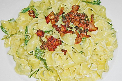 Bandnudeln mit Rucola und Speck 2