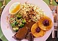 Hirschsteak mit Orangenscheiben