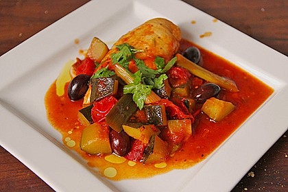 Geschmortes Huhn mit Oliven 1