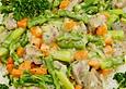 Puten-Spargel-Ragout in Orangensauce