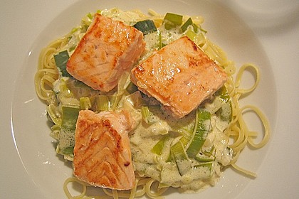 Gebratener Lachs auf Tagliatelle 2