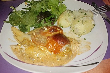 &Uuml;berbackenes Fischfilet 3