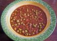 Scharfe Tomaten - Erbsensuppe