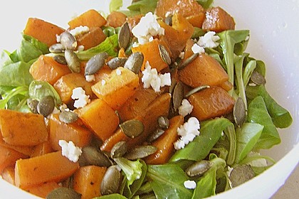 Feldsalat mit gebratenem K&uuml;rbis 1
