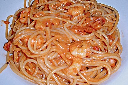 Spaghetti mit Krabben - Tomaten - Sahneso&szlig;e 2