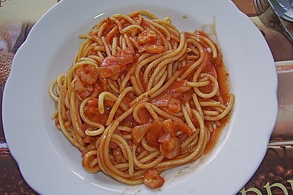 Spaghetti mit Krabben - Tomaten - Sahneso&szlig;e 7