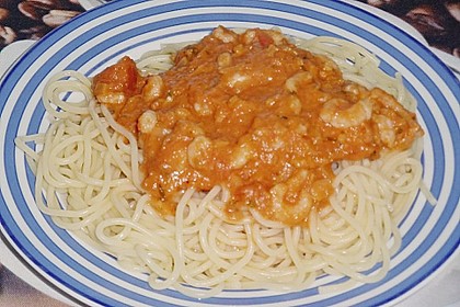 Spaghetti mit Krabben - Tomaten - Sahneso&szlig;e 8