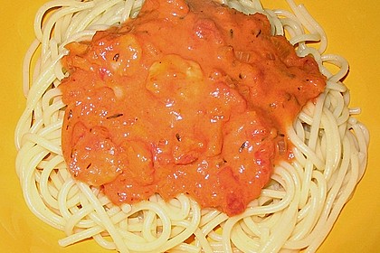 Spaghetti mit Krabben - Tomaten - Sahneso&szlig;e 3