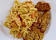 Schweinemedallions mit Kokos - M&ouml;hren - Pasta