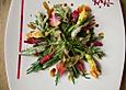 Salat vom Hirschhornwegerich, Rucola und Rote Bete - Bl&auml;ttern