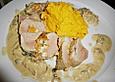 Gef&uuml;lltes Schweinefilet mit K&uuml;rbisp&uuml;ree und Steinpilz - Oliven So&szlig;e