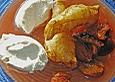 Birnen - Creme fraiche Eis, Zwetschgen - Verveine Kompott