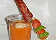 Scharfe Tomatensuppe mit Salami  - Spie&szlig;