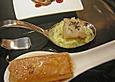 Nashi in Lardo, gebraten auf S&uuml;&szlig;kartoffel - P&uuml;ree, Asche - Salz