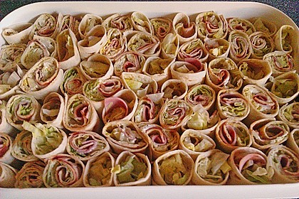 Party Wraps mit Frischk&auml;se und Putenbrust 3