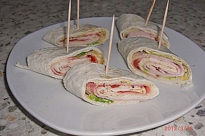Party Wraps mit Frischk&auml;se und Putenbrust 5