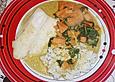 Fischfilet mit S&uuml;&szlig;kartoffel - Spinat - Curry