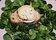 Gratinierter Ziegenk&auml;se auf Wildkr&auml;utersalat